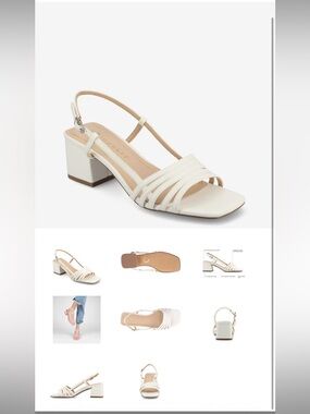 Women's White Strappy 2” Block Heel - Journee Shayana Sandal